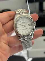 Seiko MOD - Datejust 36/40mm Acier Cadran blanc givré
