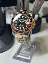 Seiko MOD - GMT Céramique Or rose/acier Bi ton "ROOTBEER"