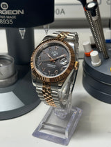 Seiko MOD - N.A Classic Date 36/40mm Acier Cadran Arabic NOIR ONYX / BI-TON Or rose/Acier