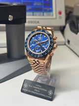 N.A - chronographe Racing Or rose Lunette céramique bleu cadran Bleu