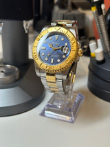 Seiko MOD - Cadran Bleu Lunette Or Jaune Bi ton Or Jaune/acier