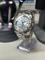 Seiko MOD - GMT Aluminium Monochrome Ice blue Platinium