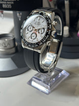 Seiko MOD - Daytona Lunette céramique cadran Blanc "PANDA" Oyster Flex