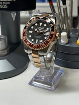 Seiko MOD - N.A Classic GMT ceramique BI-TON OR rose / Acier ROOTBEER