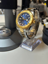 Seiko MOD - Cadran Bleu Lunette Or Jaune Bi ton Or Jaune/acier