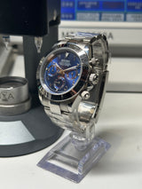 Seiko MOD - Daytona Lunette acier cadran Bleu arabic dial Bracelet Acier