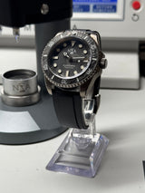 Seiko MOD - N.A Classic Diver - BOITIER TITAN cadran BLACK CARBON Piece unique