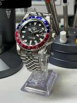 Seiko MOD - N.A Classic VINTAGE GMT ALU rouge/bleu PEPSI