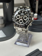 Seiko MOD - Daytona Lunette céramique cadran noir Bracelet Acier