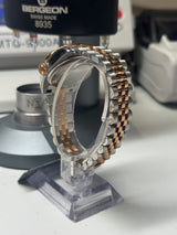 Lady Classic Date / N.A / bi-ton 31 mm lunette sertie Zirconium cadran noir ROMAIN