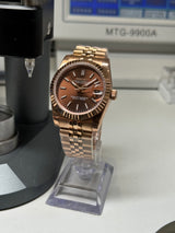 Seiko MOD - Datejust 36/40mm OR ROSE cadran chocolat