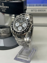 Seiko MOD - Daytona Lunette céramique cadran NOIR "Le man" Bracelet Acier