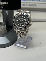 Seiko MOD - GMT Céramique Noir classy green line « poltrex edition »