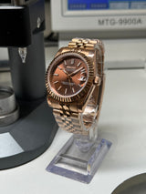 Seiko MOD - Datejust 36/40mm OR ROSE cadran chocolat