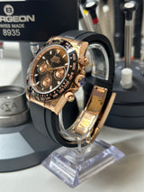 Seiko MOD - Daytona Or rose Lunette céramique cadran bleu Oyster Flex