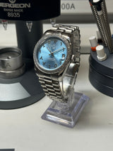 Seiko MOD - N.A Classic Date 36/40mm Acier lunette Zircon Cadran Arabic ICE BLUE