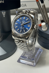 Seiko MOD - N.A Classic Date 36/40mm Acier Cadran BLEU ENCRE