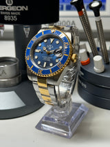 Seiko MOD - N.A Classic Diver Céramique BLEU BI-TON or Jaune/Acier