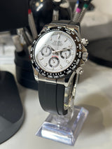 Seiko MOD - Daytona Lunette céramique cadran Blanc "PANDA" Oyster Flex