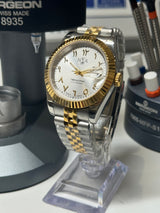 Seiko MOD - N.A Classic Date 36/40mm Acier Cadran Arabic WHITE SILVER / BI-TON Or Jaune/Acier