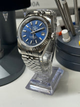 Seiko MOD - N.A Classic Date 36/40mm Acier Cadran BLEU ENCRE