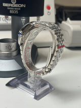 Lady Classic Date / N.A / 31 mm lunette cannelée cadran Romain ICE BLUE