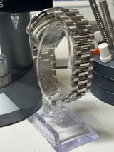 Seiko MOD - N.A Classic Date 36/40mm Acier lunette Zircon Cadran Arabic ICE BLUE