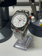 Seiko MOD - N.A Classic Date 36/40mm Acier Cadran BLANC GIVRÉ