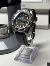 Seiko MOD - N.A Classic Diver - BOITIER TITAN cadran BLACK CARBON Piece unique