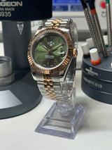 Seiko MOD - N.A Classic Date 36/40mm Acier Cadran Arabic VERT OLIVE / BI-TON Or rose/Acier