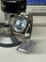 Seiko MOD - Datejust Cannelé 40mm Acier Arabic DIAL ICE BLUE