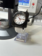 Seiko MOD - Square DIVER 42.5mm PVD NOIR Manufacture Cadran Blanc "STORMTROOPER"