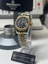 Lady Classic Date / N.A / bi-ton 31 mm lunette sertie Zirconium cadran noir or Jaune