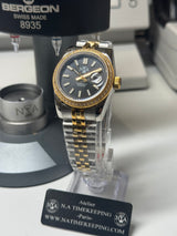 Lady Classic Date / N.A / bi-ton 31 mm lunette sertie Zirconium cadran noir or Jaune