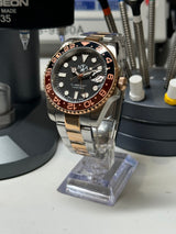 Seiko MOD - N.A Classic GMT ceramique BI-TON OR rose / Acier ROOTBEER