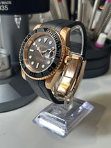 Seiko MOD -Or Rose lunette Céramique Noir Oyter Flex