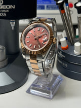Seiko MOD - N.A Classic Date 36/40mm Acier Cadran CHOCOLAT / BI-TON or rose/acier