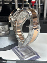 Seiko MOD - Yacht master Cadran chocolat Lunette Acier Bi ton Or rose/acier
