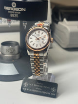 Lady Classic Date / N.A / bi-ton 31 mm lunette lisse cadran Blanc