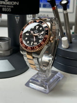 Seiko MOD - N.A Classic GMT ceramique BI-TON OR rose / Acier ROOTBEER