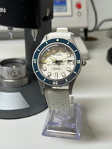 Seiko MOD - Type BLANCPAIN fifty Fathoms Lunette luminescente CADRAN blanc givré