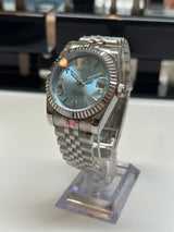 Seiko MOD - Datejust 36/40mm Acier Cadran ROMAIN ICE BLUE