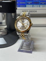 Seiko MOD - Datejust 36/40mm Acier/OR JAUNE Arabic Dial Blanc