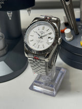 Seiko MOD - N.A Classic Date 36/40mm Acier Cadran BLANC GIVRÉ