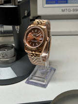 Seiko MOD - Datejust 36/40mm OR ROSE cadran chocolat