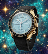 OMEGA X SWATCH / MOONSWATCH CUSTOM - "ALCARAZ" Pièce Unique boitier V2 plaquage or 18K