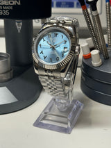 Seiko MOD - N.A Classic Date 36/40mm Acier Cadran Arabic ICE BLUE