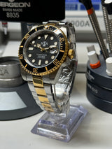 Seiko MOD - N.A Classic Diver Céramique NOIR BI-TON or Jaune/Acier