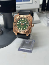 MSeiko MOD - Square DIVER 42.5mm PVD BRONZE Manufacture Cadran vert