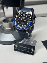 Seiko MOD - N.A Classic GMT Céramique Noir/Bleu "BATMAN" rubber bleu ardillon